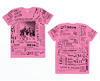 Girls' generation(SNSD) official japan tour 3(love & peace) goods_t-shirt(pink) (S_M_L)